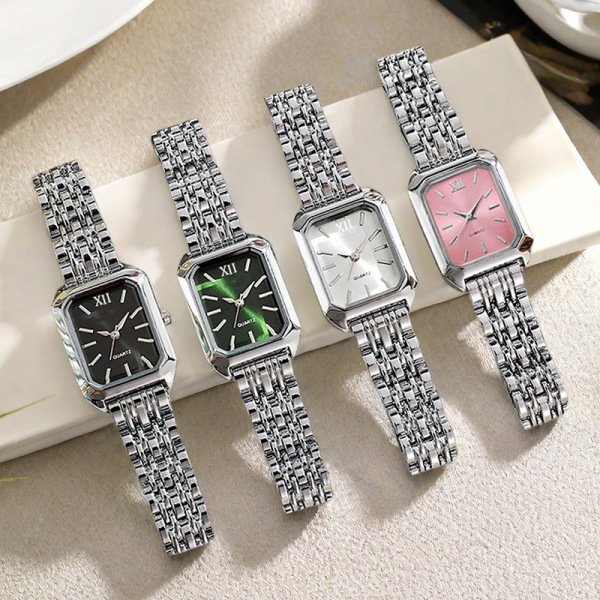 Cross-Border Foreign Trade New Women's Watch Light Luxury Square Quartz Watch Fashionable Simple Student Wrist Watch Wholesale